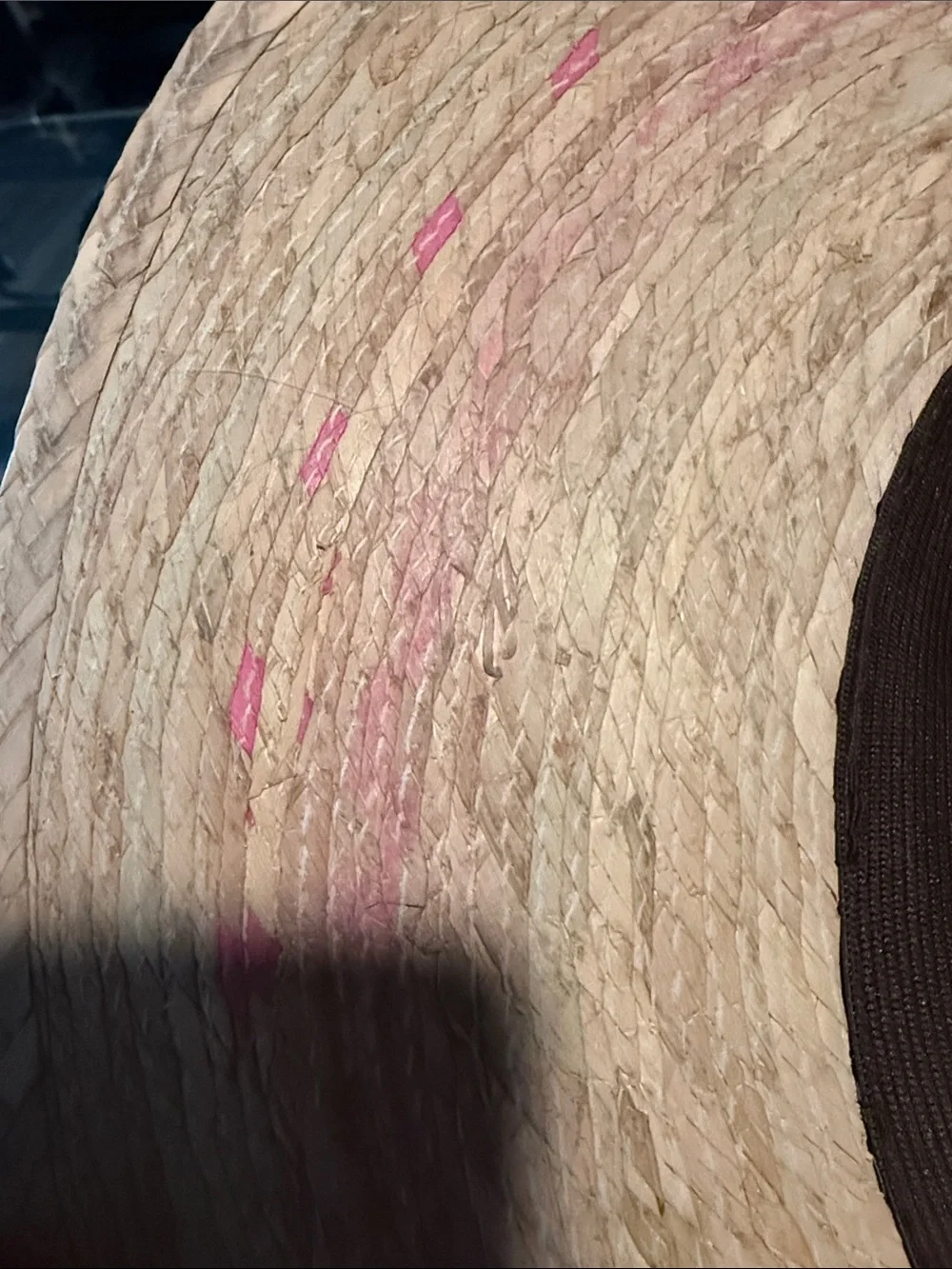Straw Western Hat with Pink Accent